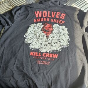 Black Hoodie with Red Accents KILL CREW brand